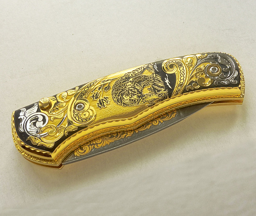 Нож складной дамасский "Медведь" №3