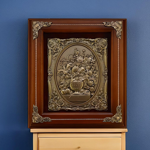 Деревянная ключница "Цветы в вазе"