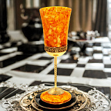 Подарочный бокал для вина из камня (янтарь)