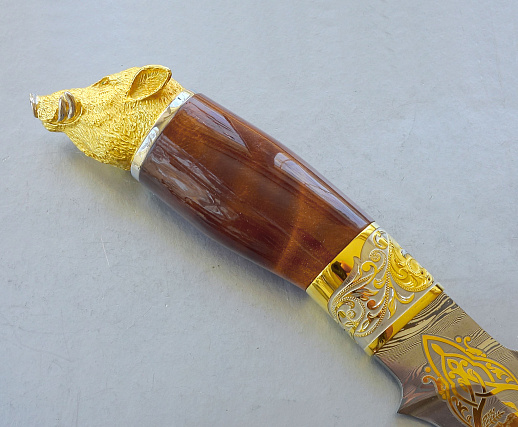 Нож дамасский "Кабан" №6. Златоуст