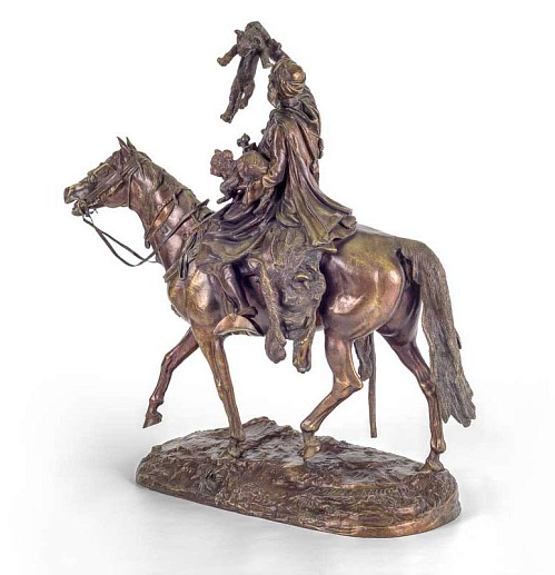 Бронзовая композиция «Всадник со львятами» купить с доставкой Бронзовая композиция «Всадник со львятами»
