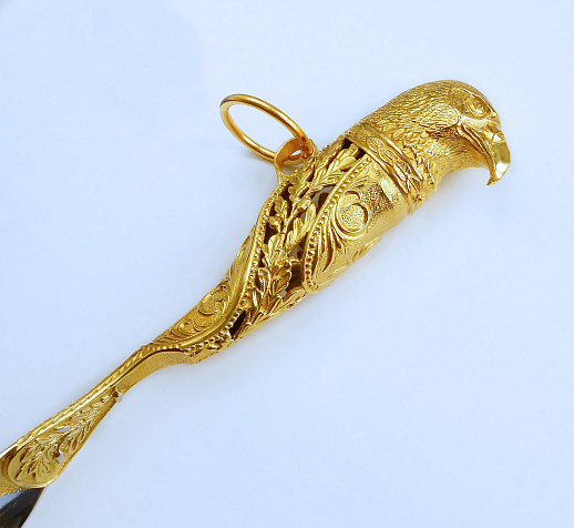 Интерьерная обувная ложка "Орел". Позолоченная