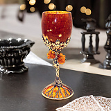 Подарочный бокал для вина из камня (янтарь)