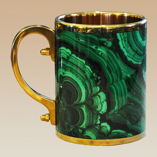 Подарочная кружка из камня (малахит)