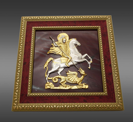 Бронзовый Георгий Победоносец "На яшме"