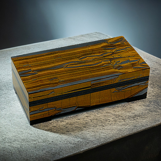 Шкатулка для колец из тигрового глаза купить с доставкой Шкатулка для колец из тигрового глаза