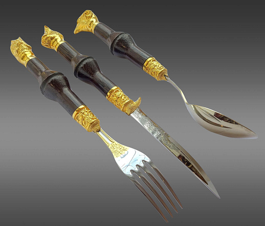 Бронзовый набор приборов "Охотнику"