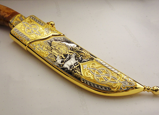 Нож с головой кабана № 2. Златоуст