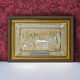 Картина из металла "Тайная вечеря" с золочением