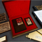 Набор "Ежедневник, визитница кожаная" № 2. Златоуст