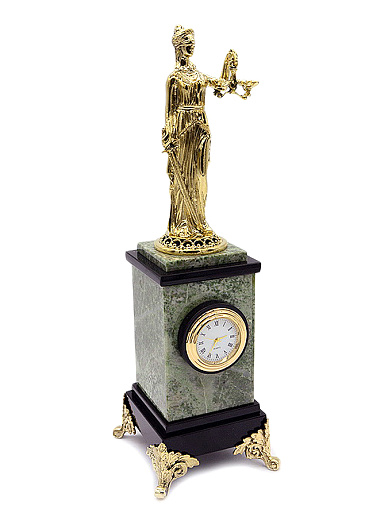 Настольные часы из жадеита и долерита