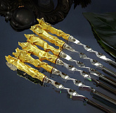 Набор шампуров "Звери". Позолота