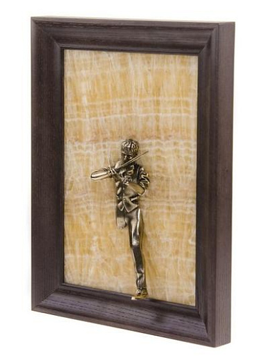 Бронзовая картина "Скрипач"