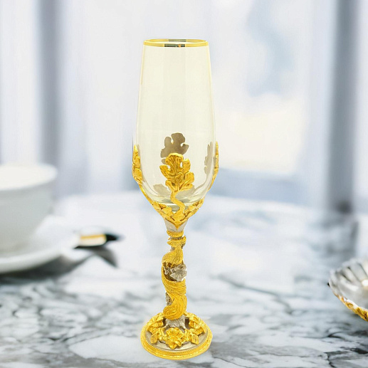 Бокал "Жар-птица" в золоте. Позолота