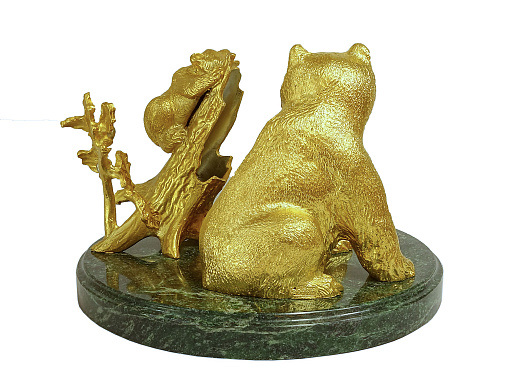 Бронзовая карандашница "Медведи"