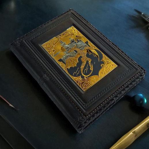 Кожаный ежедневник большой "Дракон"
