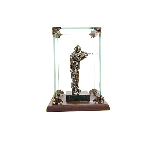 Бронзовая статуэтка "Спецназовец на камне" в стеклянной коробке купить с доставкой Бронзовая статуэтка "Спецназовец на камне" в стеклянной коробке