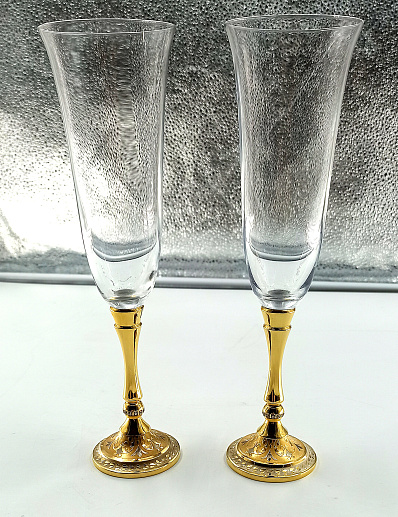 Фужеры для шампанского №1 Златоуст. купить с доставкой Фужеры для шампанского №1 Златоуст.