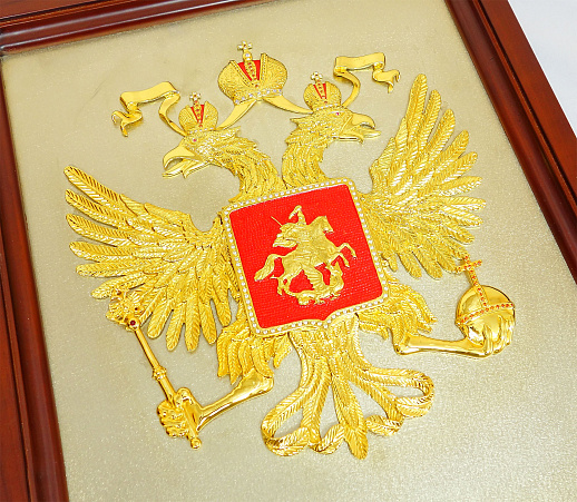 Бронзовый герб России на стену