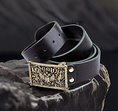 Ремень кожаный с пряжкой "Герб РФ"