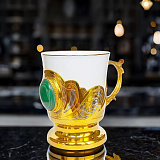 Оригинальная кофейная чашка с малахитом. Златоуст