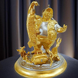 Бронзовая композиция "Рыбак и улов"