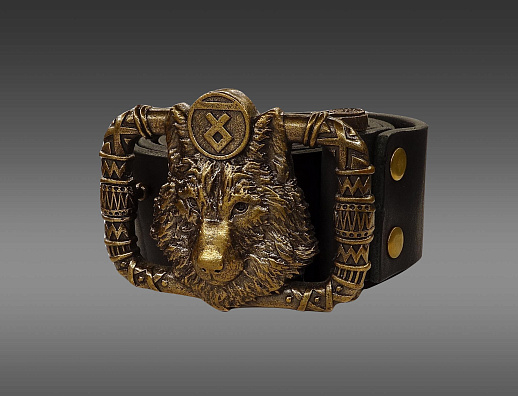 Ремень кожаный "Чертог волка"