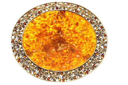 Блюдо интерьерное из янтаря