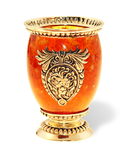 Подарочный стакан из камня (янтарь)