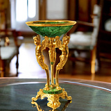 Бронзовая малахитовая конфетница