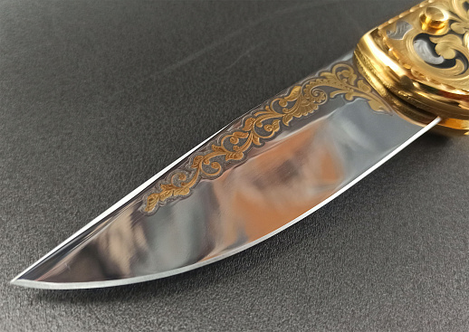 Нож складной "Тигр лежит". Златоуст