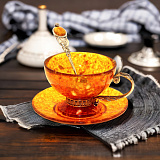 Чайный набор из янтаря с ложкой