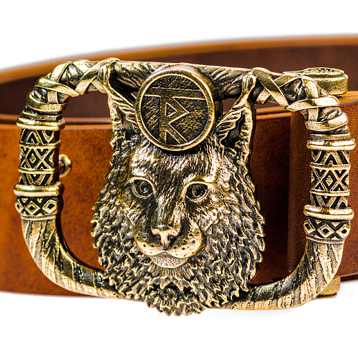 Ремень кожаный с пряжкой "Чертог раса"