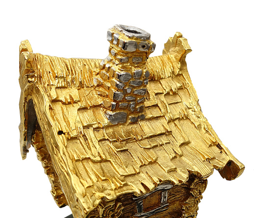 Шкатулка "Избушка". Позолоченная