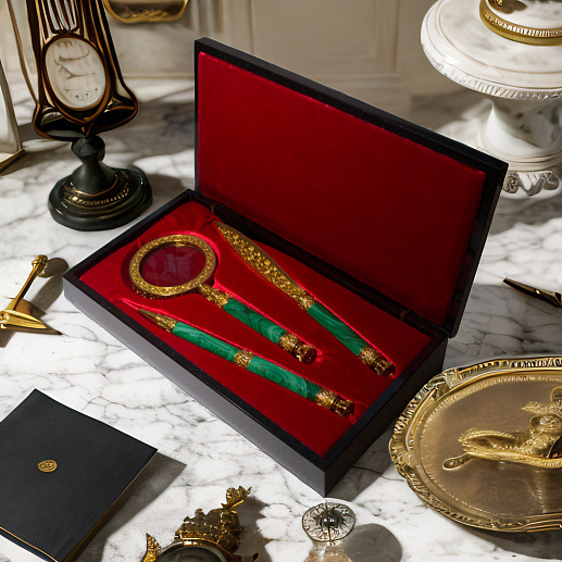 Малахитовый канцелярский набор купить с доставкой Малахитовый канцелярский набор