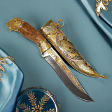 Нож медведь №7 дамаск. Златоуст