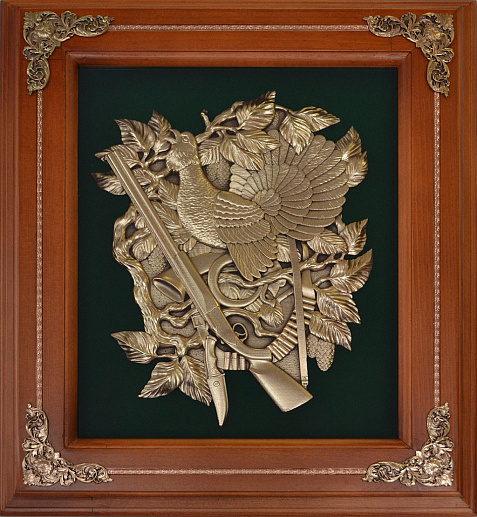 Деревянная ключница настенная "Глухарь с ружьем"