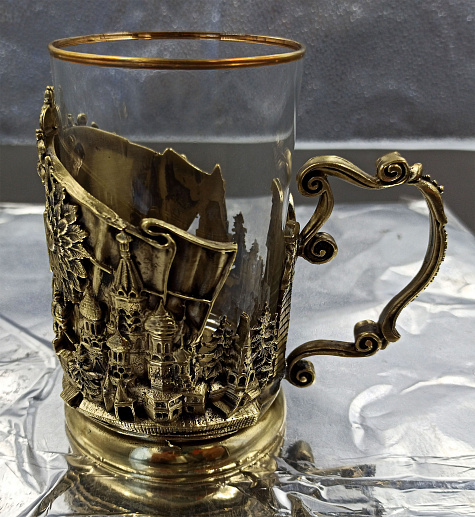 Сувенирный подстаканник "Российский" бронза