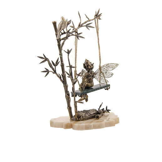 Бронзовая композиция "Эльф на качелях"