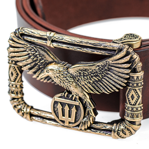 Ремень кожаный с пряжкой "Чертог ворона"