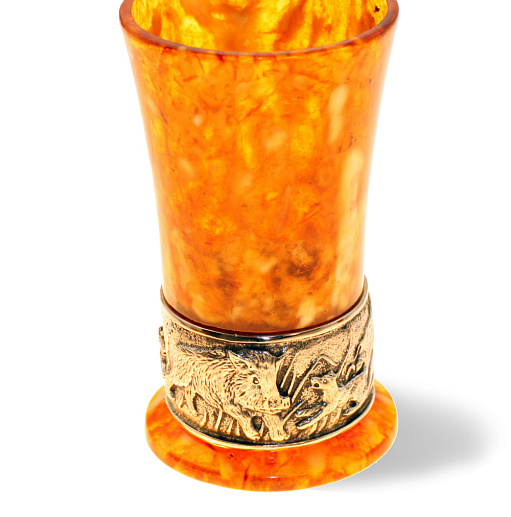 Стопка для водки из камня (янтарь)