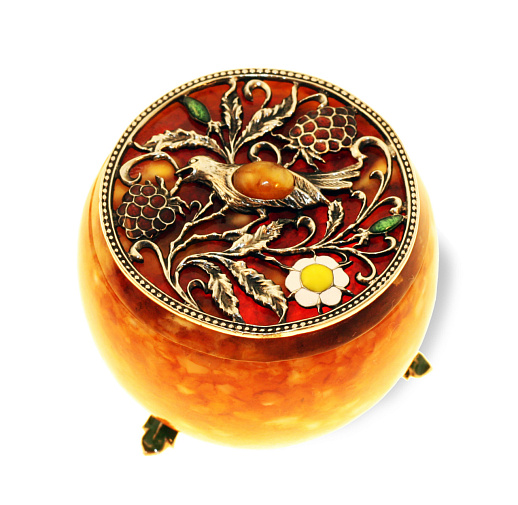 Шкатулка для колец из янтаря