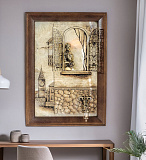 Бронзовая картина "Серенада. Девушка" с подсветкой