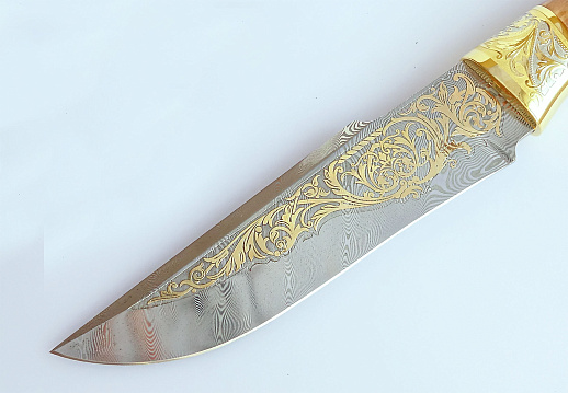 Украшенный нож №8 /дамаск/. Златоуст купить с доставкой Украшенный нож №8 /дамаск/. Златоуст