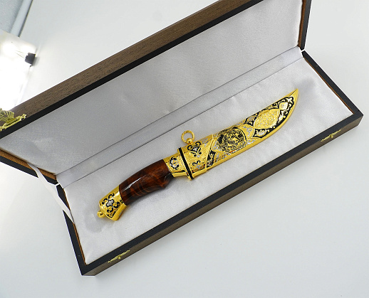 Нож медведь №3 дамаск. Златоуст. купить с доставкой Нож медведь №3 дамаск. Златоуст.