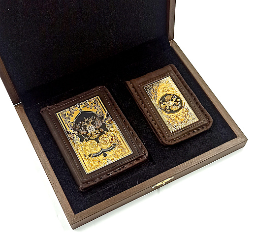 Набор "Автодокументы, визитница кожаная". Златоуст