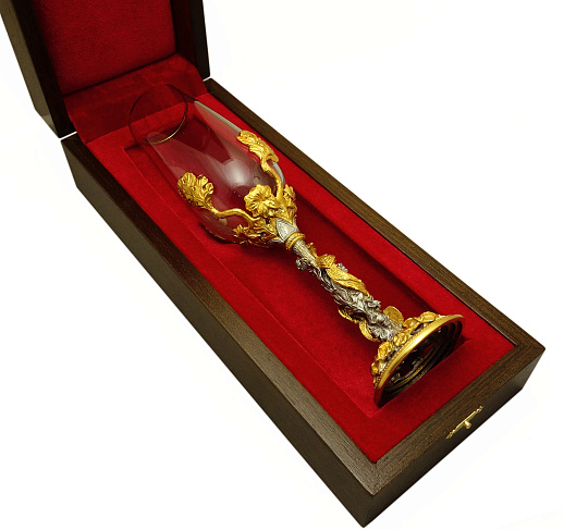 Бокал "Жар-птица" в золоте. Позолота