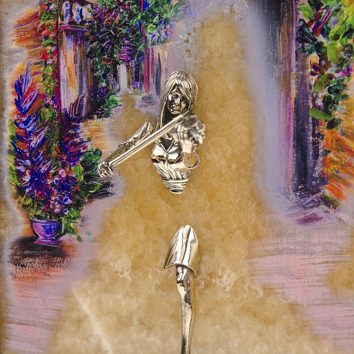 Бронзовая картина "Скрипачка. Рассвет"